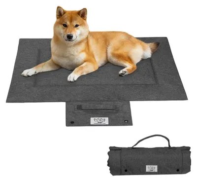 Immagine prodotto di Coperta per cani da viaggio, 100x72 cm, grigia, impermeabile e lavabile