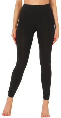 Produktbild von Merry Style Damen Lange Leggings Sportleggings aus Viskose mit Raffung Hohe Taillie MS10-345(Schwarz, M)
