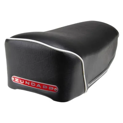 Image de Selle courte noire/blanche avec emblème rouge, modèle export Suisse pour Zündapp GTS C KS type 517