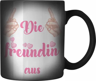 Produktbild von Trendation - Beste Freundin Farbwechsel Zauber-Tasse Geschenk Karabiner Farbwechsel Zauber-Tasse Edelstahl Geschenkidee BFF Allerbeste Freundin Spruch Geburtstag Freundinnen Geschenkidee (Schwarz)