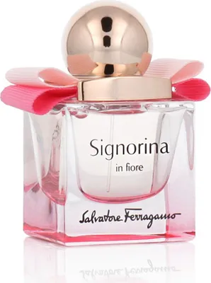 Produktbild von Salvatore Ferragamo Signorina In Fiore Mini, Frauen, 20 ml, Nicht nachfüllbare Flasche, Spray, ALCOHOL DENAT. (SD ALCOHOL 39-C), PARFUM (FRAGRANCE), AQUA (WATER), LINALOOL, LIMONENE, BENZYL..., 63 mm