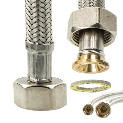 Produktbild von tecuro Edelstahl Verbindungsschlauch 1,50 m x 3/4 Zoll DN 13 - für Wasch- und Spülmaschinen, DVGW
