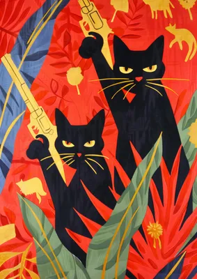 Produktbild von Plakat 29,7x42cm Dschungel in Nachtfarben
