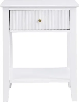 Produktbild von Nachttisch 1 Schublade & 1 Ablage – MDF – Weiß – NIRIVA