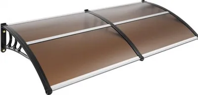 Obrázok produktu pre Bolt Edge Strecha – Strecha nad vchodovými dverami – 199 cm – Strecha z polykarbonátu – Ochrana proti slnku UPF 50+ – Hliníkové držiaky – Transparentná