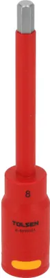 Produktbild von VDE-isolierter langer Steckschlüssel 1/2″ Sechskant 8 x 157 mm - Maxami