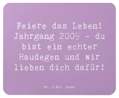 Produktbild von Mr. & Mrs. Panda Mauspad Spruch 2009 Geburtstag - Lavendeltraum - Geschenk, Feiere das Leben, pc mausunterlage, Jahr der Geburt, Alter, Mouse Pad, Mousepad, mousematte