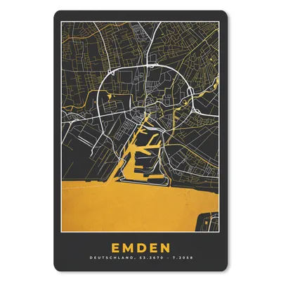 Produktbild von MuchoWow® Mauspad Mousepad Gold - Deutschland - Karte - Stadtplan - Emden 18x27 cm - Mousepads - Maus Mat - Pad - Mausunterlage