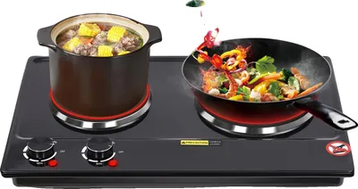 Zdjęcie produktu dla Kuchenka elektryczna, moc 2500W, zakres temperatur 100-250℃, montaż stołowy, podwójne strefy grzewcze, technologia ogrzewania podczerwienią