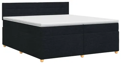 Zdjęcie produktu dla vidaXL Łóżko sprężynowe z materacem czarne 200 x 200 cm tkanina