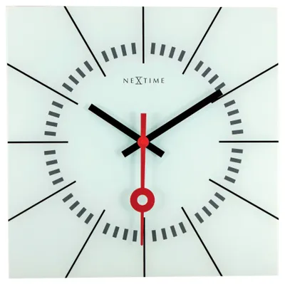 Zdjęcie produktu dla NeXtime 8636WI, Ściana, Zegar kwarcowy, Kwadrat, Biały, Szkło, Dorośli