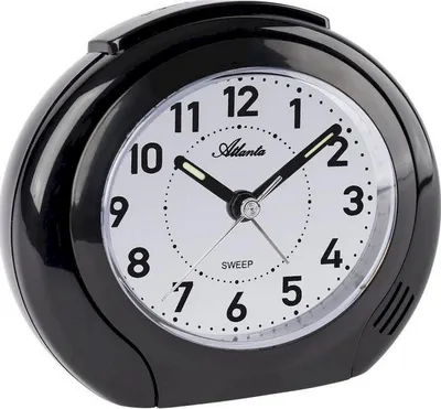 Produktbild von Atlanta 2140/7 Wecker Quarz analog schwarz leise ohne Ticken mit Licht Snooze