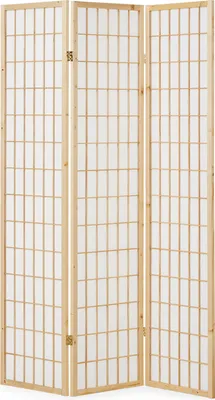 Obrázek produktu pro Paravent Holz Raumteiler 3 teilig Trennwand Shoji Faltbar Natur