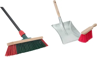 Produktbild von Novaliv Straßenbesen mit Stiel Gartenbesen Kehrgarnitur Elaston Besen Kehrblech (1, Gartenbesen + Zink Kehrschaufel Set Elaston)