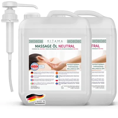 Produktbild von Kitama Massageöl tral 20L + Pumpe, ohne Duft Physio & Thai-Massage