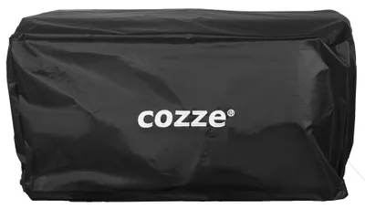 A black protective cover for a pizza oven.
