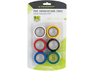 Obrázek produktu pro Izolační pásky z PVC 0,13 mm x 15 mm x 5 m, barevné, 6 ks.