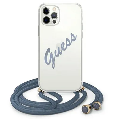 Image de Guess Guhcp12Lcrtvsbl Iphone 12 Pro Max 6.7 Bleu/Bleu Hardcase Script Vintage