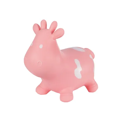 Produktbild von Hoppimals Hüpftier rosa Hüpfkuh mit Pumpe aufblasbares Hüpfspielzeug aus hochwertigem und strapazierfähigem Gummi