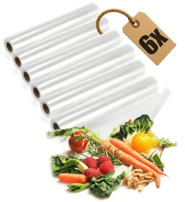 Produktbild von com-four® 18 m Vakuumierfolie, 6 Profi-Vakuumierrollen (je 3 m)