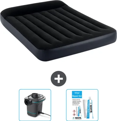 Produktbild von Intex Airbed – Doppelbett – 137 x 191 x 25 cm – Dunkelblau – Im Lieferumfang enthalten Pumpe en Reperaturset