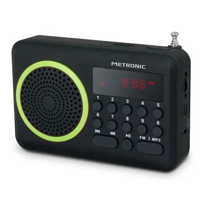 Produktbild von Metronic 477202 Tragbares UKW Radio Schwarz/Grün