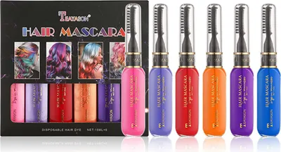 Obrázek produktu pro Bestauty TEAYASON 6 x 15 ml řasenka na vlasy, jednorázová barva na vlasy s rostlinným extraktem, snadné barvení, univerzální.