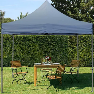 Produktbild von TOOLPORT 3x3m Stahl Faltpavillon, ohne Seitenteile, dunkelgrau