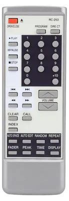 Obrázek produktu pro RC 253 Dálkový ovladač Náhrada za DCD1560 DCD1450AR DCD1500 DCD520 DCD685 DCD800 DCD810 DCD2560 CD přehrávač