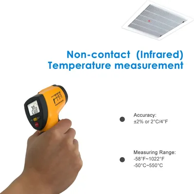 Produktbild von Digitales Infrarot-Thermometer (-50°C bis 550°C) – LCD-Beleuchtung, Laser-Präzision für Maschinen & Industrie