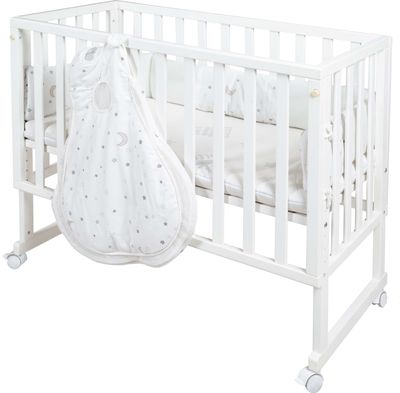roba safe asleep® Stubenbett 3 in 1 ""Sternenzauber"", Beistellbett weiß, Babybett & Bank, mit Zubehör