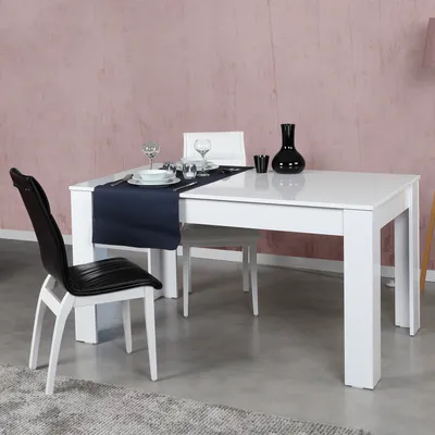 Produktbild von Skye Decor, Erweiterbarer Esstisch, Weiß, 130 x 78 x 80 cm (ausziehbar auf 170 cm) | 100% melaminbeschichtete Spanplatte, 18 mm dick | Modernes Design für Ihr Zuhause.