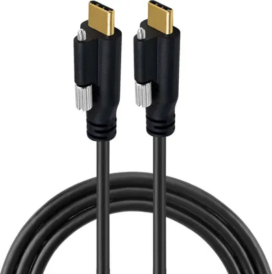 Produktbild von SYSTEM-S USB 3.1 Gen 2 Kabel 100 cm Typ C Stecker zu Stecker Panel Mount 10 Gbit/s 100W