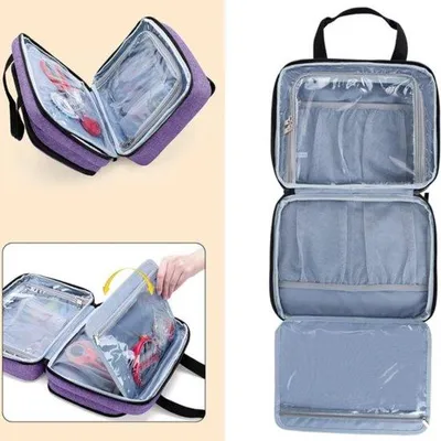 Produktbild von Famanu Nähkorb Organizer Tasche - Praktisch und kompakt in Lila
