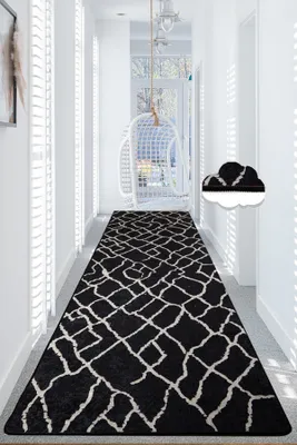 Produktbild von Conceptum Hypnose, Canal- Canal Black 80X300CHL, Schwarz, Teppichläufer, 80 x 300 cm, 50% Samtgewebe / 50% Polyester