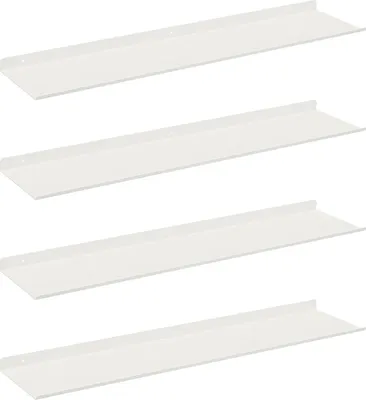 Image de Étagère flottante 4 pcs Blanc 80 x 18 x 2,5 cm Acier