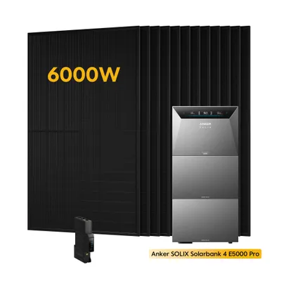 Produktbild von Powerness® Balkonkraftwerk , Anker SOLIX Solarbank 4 E5000 Pro Speicher mit 2x BP5000 Erweiterungsakku,6000W Module & Smart Meter 0% VAT