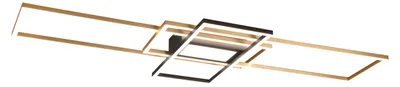 Produktbild von Trio Leuchten LED Deckenleuchte Irvine schwarz-messing 105 x 42 cm dimmbar