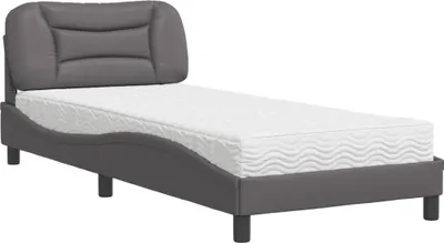 Produktbild von vidaXL Bett mit Matratze "Hvar" Grau 90x190 cm Kunstleder