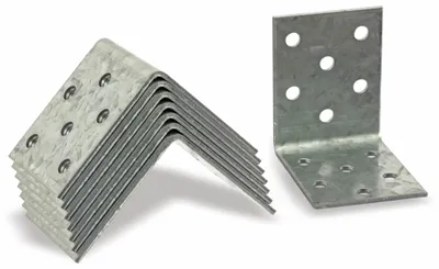 Produktbild von MASTERPROOF PROFESSIONAL Lochplattenwinkel-Set 50 mm x 50 mm x 40 mm x 2 mm, 8-teilig, feuerverzinkt