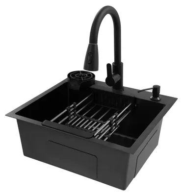 Productafbeelding van Multifunctioneel aanrechtblad met uitschuifbare kraan en zeepdispenser
