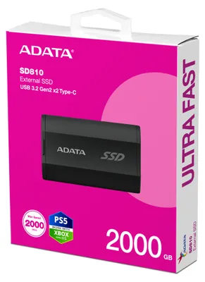 Produktbild von ADATA Externe SSD SD810 2TB IP68 2000/2000 Black