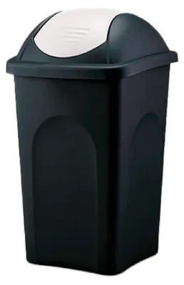 Immagine prodotto di Bidone Immondizia 'Multipat' Lt. 60 - Cm 39 X 39 X H.68 - Nero/Bianco