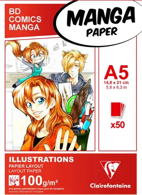 Produktbild von Clairefontaine 5x Layoutblock für Mangas und Comics A5 50 Blatt 100g 94041C