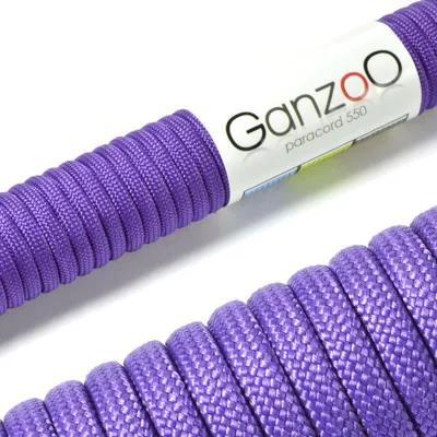Produktbild von Paracord 550 Seil 4mm Schnur Typ 3, Nylon & Polyester, ideal für Basteln von Hundeleine Halsband Armband/Camping Survival und Outdoor, 30 Meter Allzweckseil 7 Innenstränge, Violett Lila