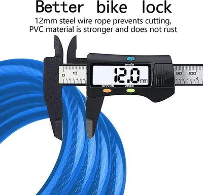 Productafbeelding van Fietsslot - Stalen Kabelslot - 5-Cijfer Combinatieslot - 120 cm Lengte - Voor Fiets en Scooter