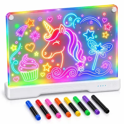 Produktbild von Leucht-Zeichenbrett Kinder 17 Zoll, LED-Maltafel zum Zeichnen, wiederverwendbar & abwischbar, Kreativspielzeug, Geschenk für Mädchen & Jungen ab 3 Jahren