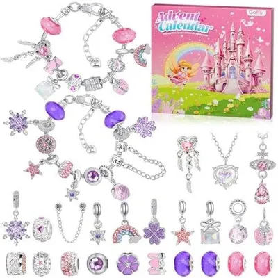 Produktbild von Famanu Adventskalender 2025 für Mädchen - Kreative Weihnachtskalender für DIY Schmuck