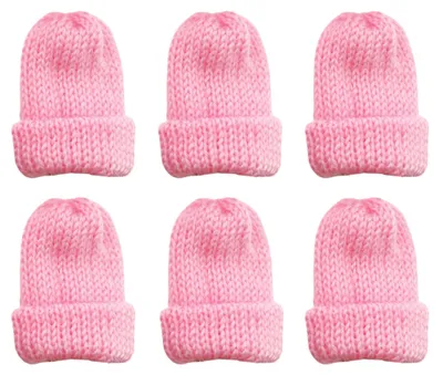 6er-Set Eierwärmer, gestrickt, rosa, für Frühstückseier