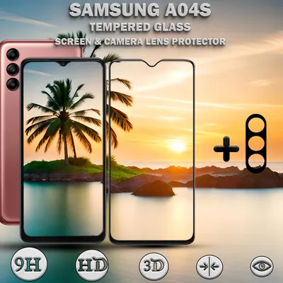 Obrázek produktu pro Ochranný kryt displeje a objektivu Samsung Galaxy A04S z tvrzeného skla 9H